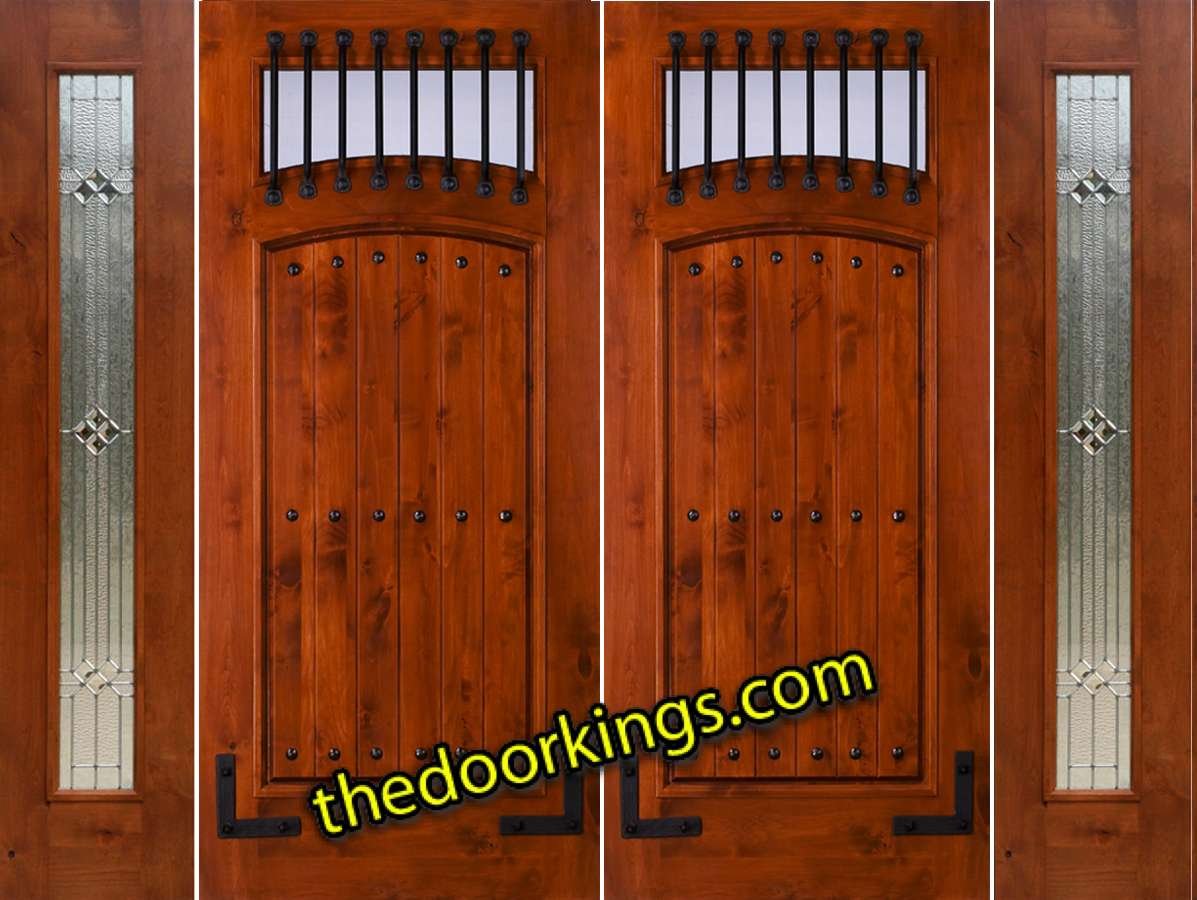 sw64 knotty alder double door with builder zinc sidelites